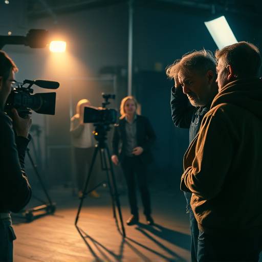 Director on set, passionately guiding the actors